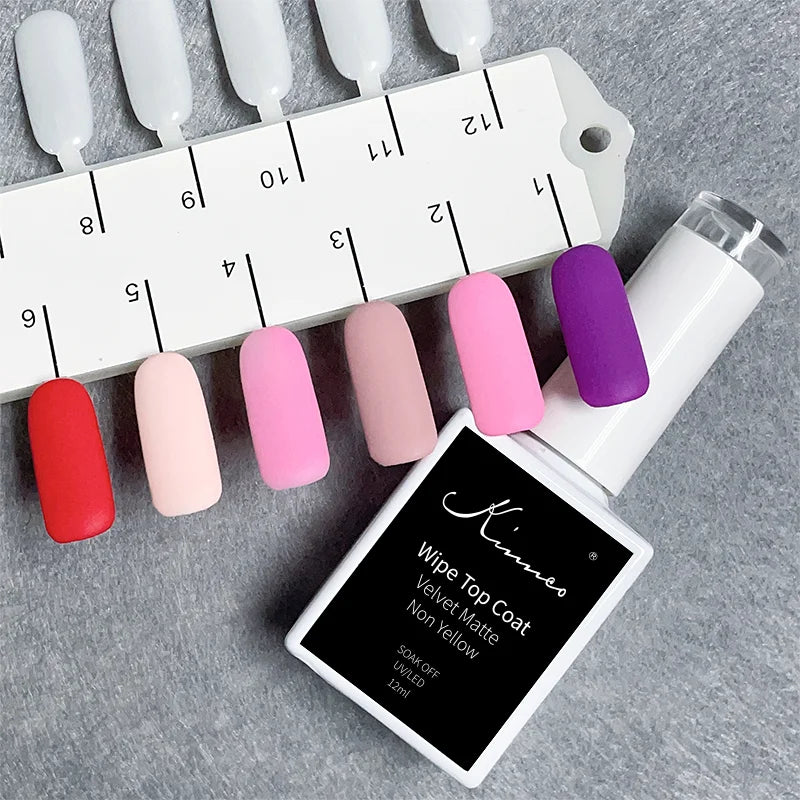 KNC Soak off Top Coat No Yellowing Super Velvet Private Label UV Nail Matte Top Coat Long Lasting