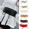 PU Leather Belts Soft Leather With Wide Bowknot Belts Ladies Grace Waistband Style for Dress for Woman