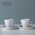 Merlin Living Nordic Mugs Ceramic Milk Tea Cups and Saucers Porcelain Coffee Mugs Tableware Gift Sets for Home Decor
