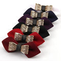 New Metal Decoration Men's Solid Bow Tie for Men Leisure Business Shirts Bowknot Luxurious Bow Ties for Men Gift
