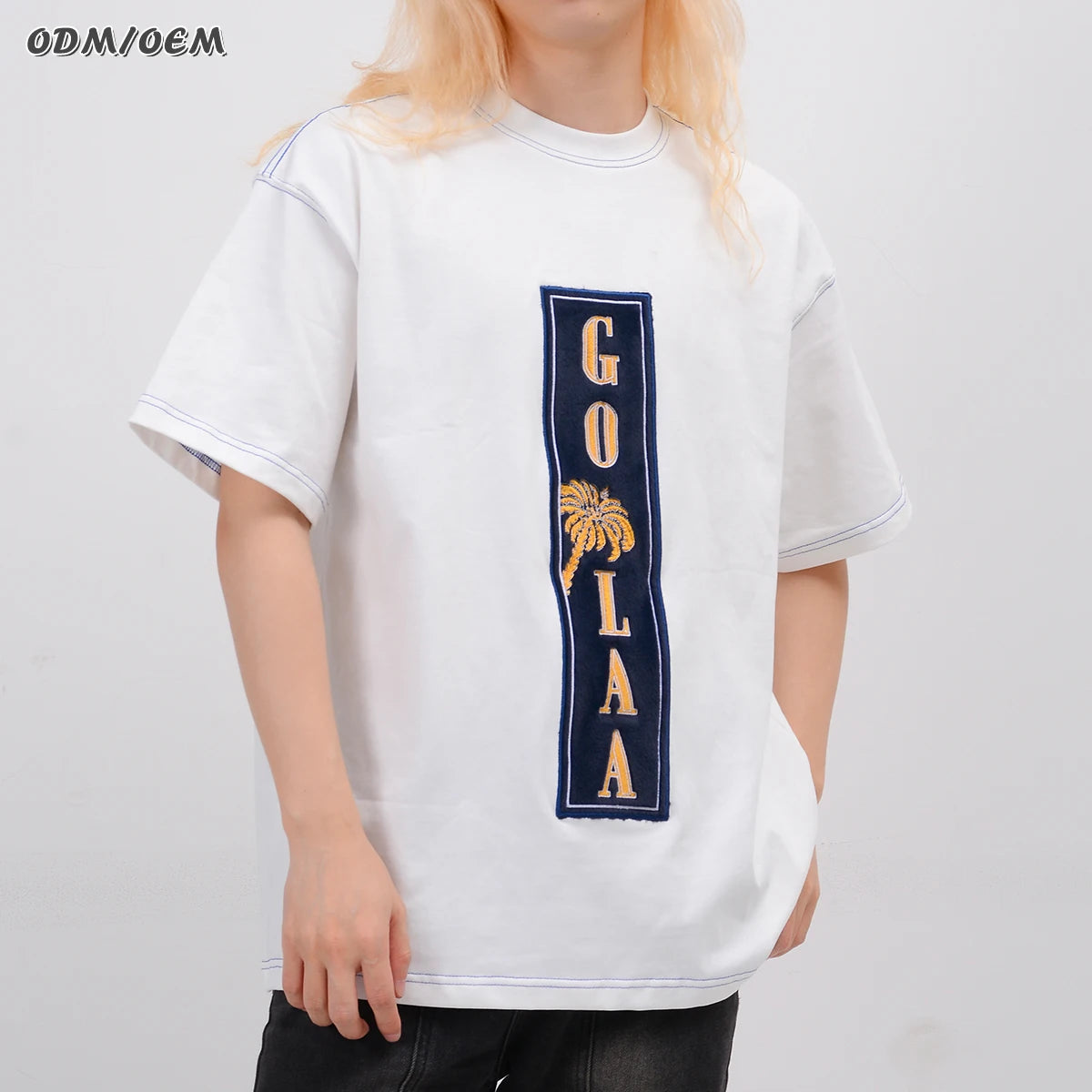 100% Cotton Custom French Terry Chenille Embroidery logo Tshirts Printing Plus Size Men's T-shirts