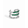 Minimalist Triple Band Ear Cuff Earrings Color Enamel Glaze in S925 Sterling Silver Cuff Earring