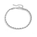 Fashion Wholesale 14K Gold Plated PVD Plating Stainless Steel Rope 4mm Twisted Chain Bracelet Anklet