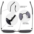 DOISYER Vintage Small Metal Frame Retro Sunglasses Women's Steampunk Sun Glasses Men's Pilot Eyeglasses with UV400 Protection