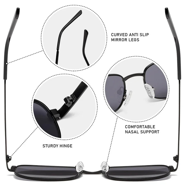 DOISYER Vintage Small Metal Frame Retro Sunglasses Women's Steampunk Sun Glasses Men's Pilot Eyeglasses with UV400 Protection