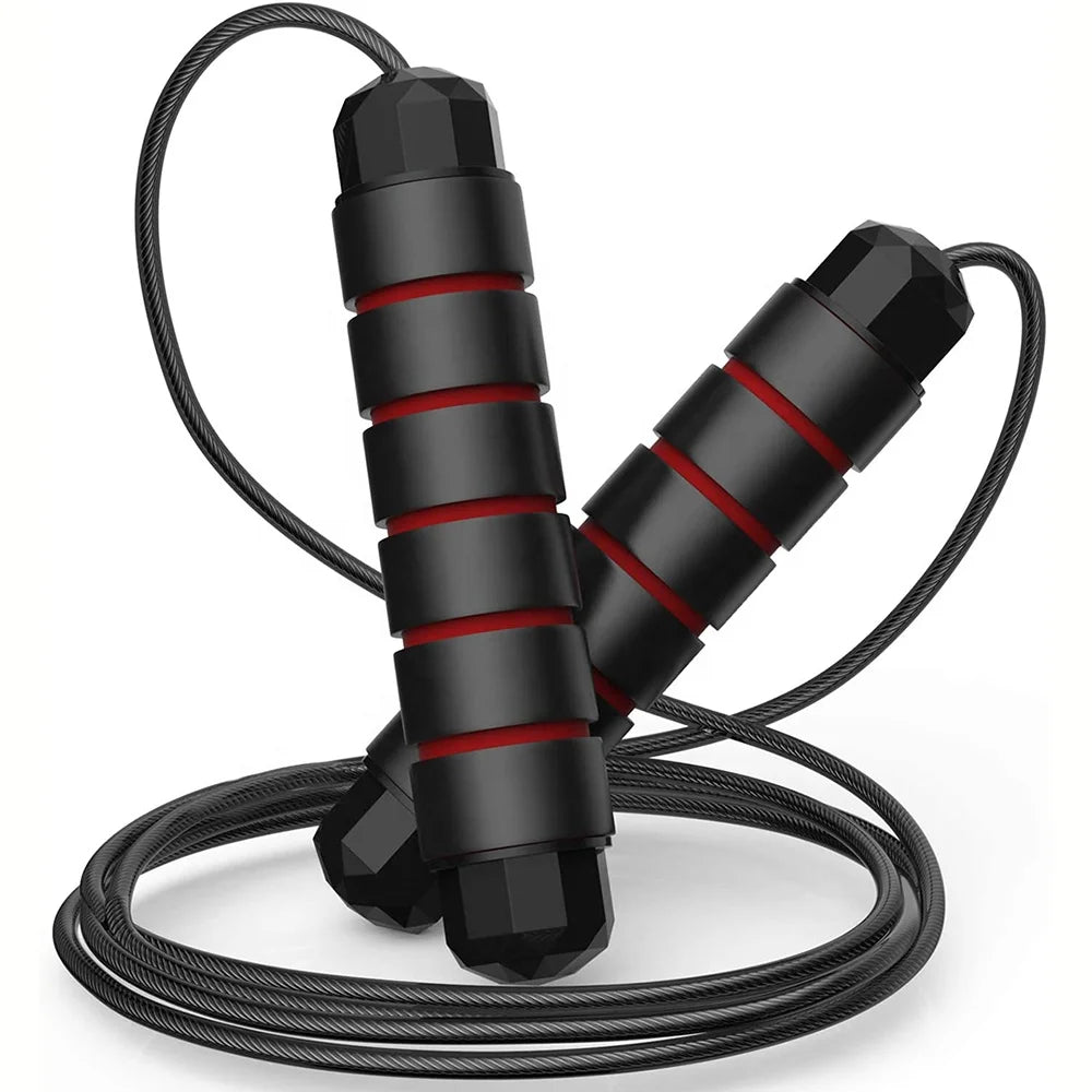 Tangle-Free Ball Bearings Rapid Speed Jump Rope/ Adjustable Skipping Ropes/ Jumping Ropes Workout for Fitness Home Exercise