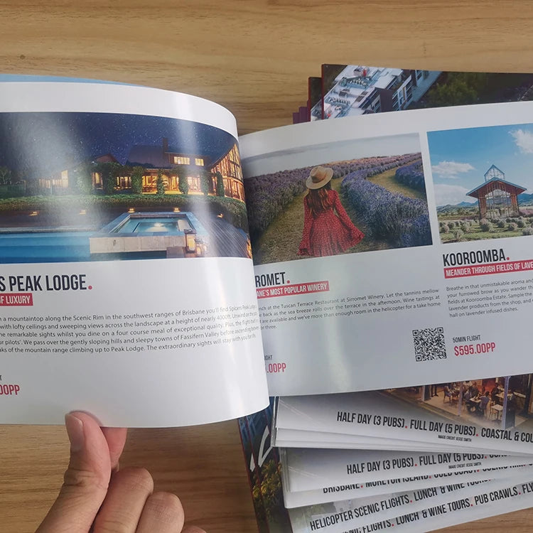 Custom Designed Full Color Offset Printing Booklet Brochure Paper Material Wireless Binding Saddle Stitch Company Introduction