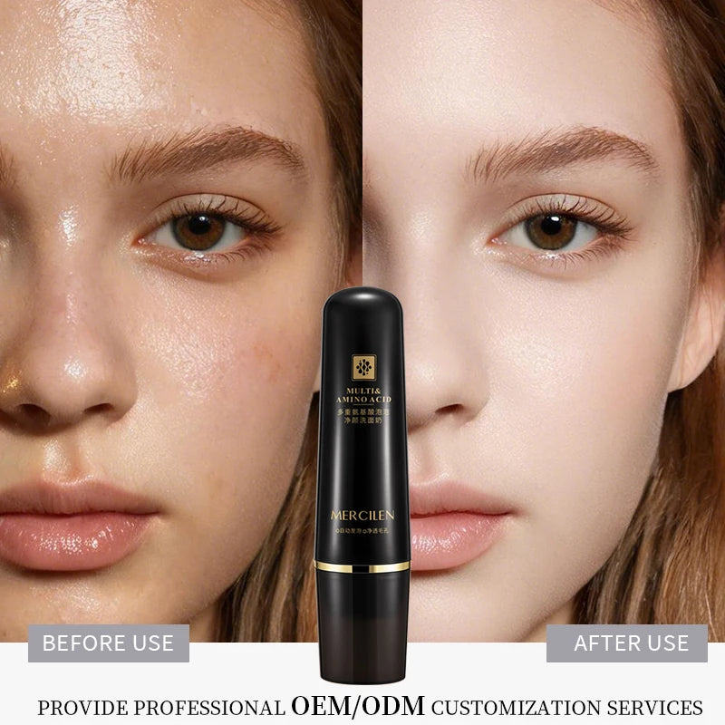Organic Multi-Amino Acid Bubble Facial Cleanser Whitening Moisturizing Effects OEM/ODM Private Label Herbal Ingredients for All MegaBDM