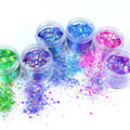 Neon Chunky Iridescent Glitter Mix Polyester Glitter for Nail Art Slime Epoxy Resin Art