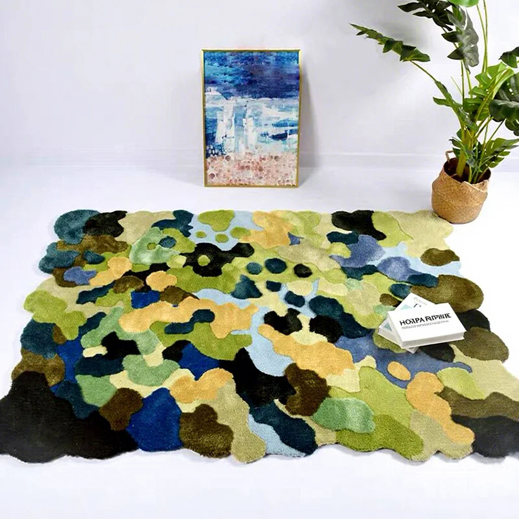Area Moss Rug Famous Design Landscape Character Carpet Interior Custom Die Cut Logo Rugs
