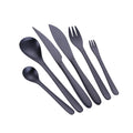Modern Japanese Style Matte Black Stainless Steel Flatware Set Reusable Dessert Knife Fork Spoon for Banquets