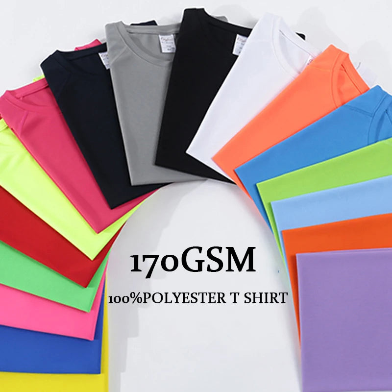 170GSM Plain Dry Fit Sublimation T Shirts Blank Sport Tshirts 100 Polyester T Shirt Running T Shirts Custom Printing T-shirts