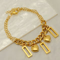 DAIHE Stainless Steel Heart Bracelet Female Fashion 18K Double Layered Bracelet Jewelry