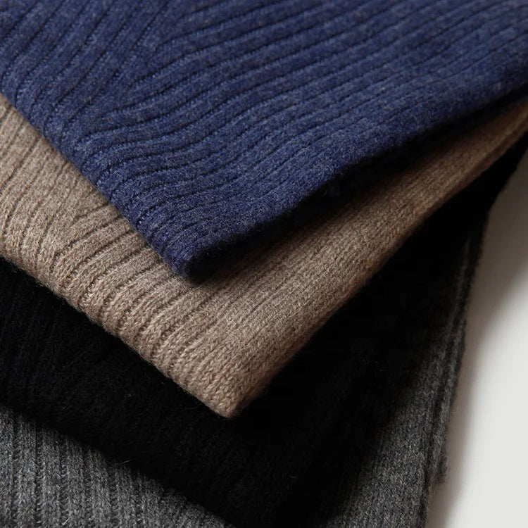 Winter Scarf for Men Black Grey Scarves 100% Cashmere Plain Scarf for Men