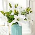 D-LI001 10 Heads Artificial Flowers Lily for Wedding Party Home Hotel Office Garden Craft Art Decor