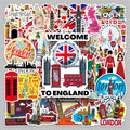 50PCS Factory Hot Stationery Stickers Uv Vinyl Printed Decorative Britain Stickers