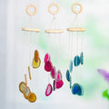 Green Blue Hot Pink Purple Rainbow Colorful Irregular Natural Agate Slice Crystal Gem Stone Sun Catcher for Home Decoration Gift