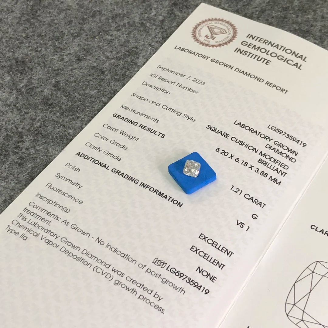 IGI Certified 1.21ct G VS1 Wholesale Lab Created Diamond CVD Lab Grown Diamond
