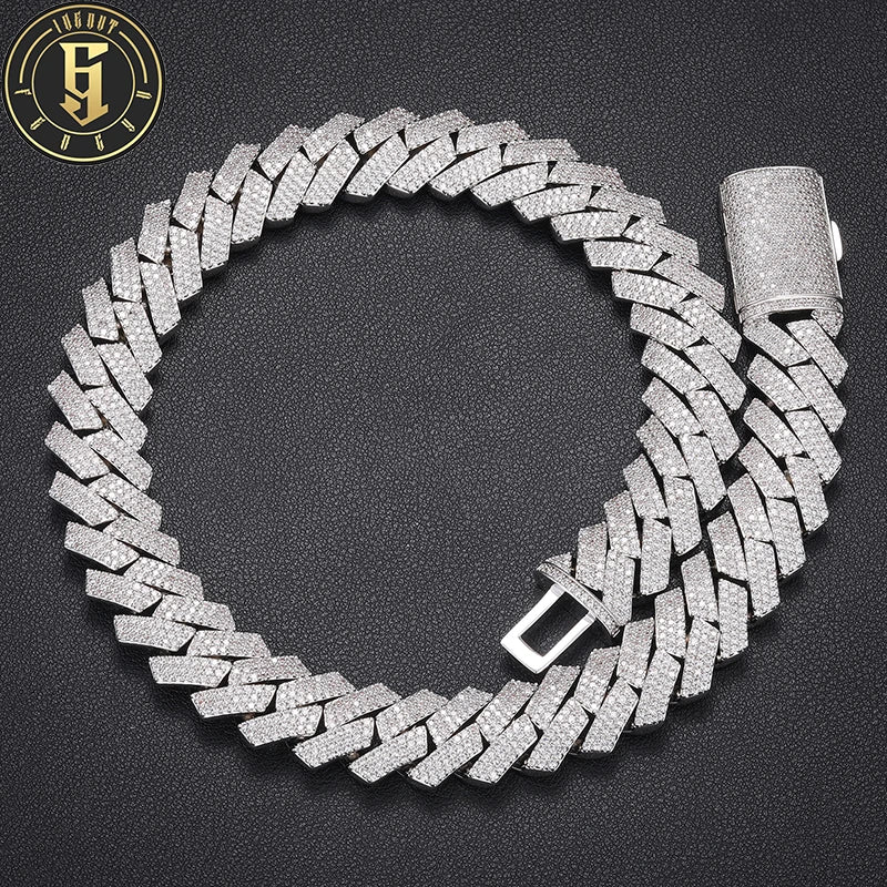 Wholesale Luxury Affordable Price Handmade Jewelry Copper 16mm Three Rows Iced Out CZ Cuban Link Chain Men Jewelry