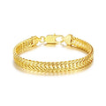 Jewelry Minimalist Hip Hop PVD Plated Stainless Steel Fashion Fox Tail Chain Italian Gold Hand Link Bracelet Men