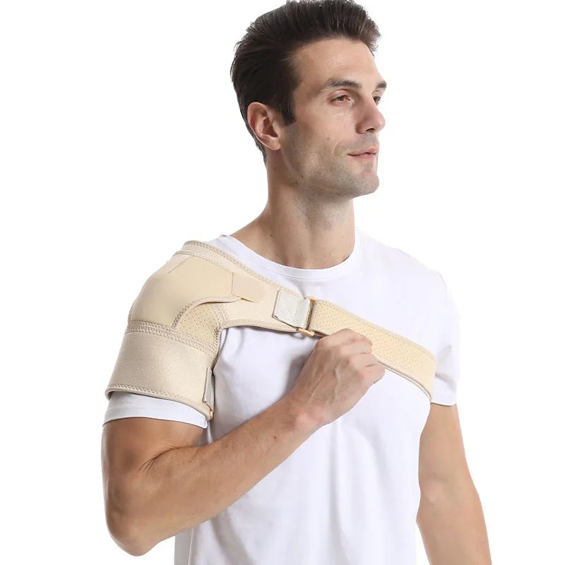 Melenlt Adjustable Shoulder Brace Compression Sleeve for Rotator Cuff Pain Relief and Stability Recovery Support
