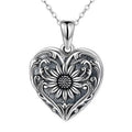 BOCAI S925 Silver Jewelry Retro Vintage Heart-Shaped Sunflower Pendant for Men Women Fashionable Accessory Fine  Birthday Gift