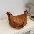 Retro Corduroy Women's Hobos Shoulder Bags Simple Letter Ladies Crossbody Handbag Large Capacity Female Tote Purse Underarm Bag