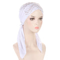New Hot Selling Hot Pressed Diamond Headscarf Elastic Multi-color Solid Muslim Headscarf Base Hat