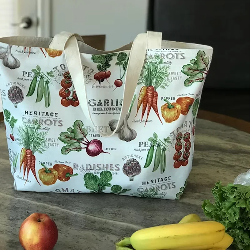 Durable Eco-Friendly Reversible Canvas Tote Bag Heavy-Duty Grocery Bag for Various Occasions Spacious Interior for Carrying