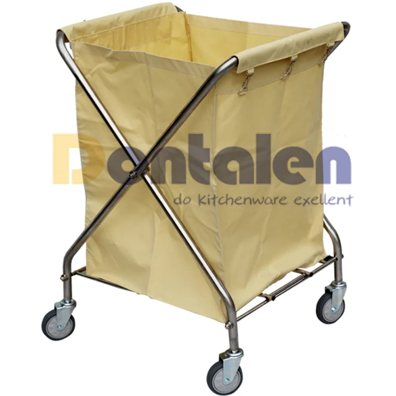 Dontalen X-shape Linen Trolley With Stainless Steel Clean Linen Trolley