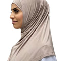Women's Plain Cotton Jersey Two Piece Amira Hijab 2PCS Instant Autumn Jersey Hijab for Muslim Women
