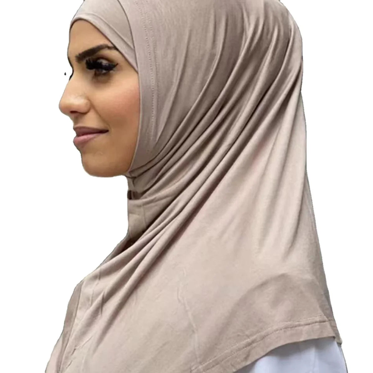 Women's Plain Cotton Jersey Two Piece Amira Hijab 2PCS Instant Autumn Jersey Hijab for Muslim Women