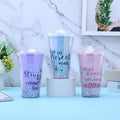Wholesale 12oz Plastic Glitter Cup with Lid and Straw Double Wall Tumbler Cups in Bulk Acrylic Coffee Mug