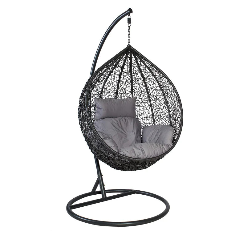 Daijia Rattan Garden Furniture Outdoor Round Egg Chair Swing Hanging Basket Rattan Chair