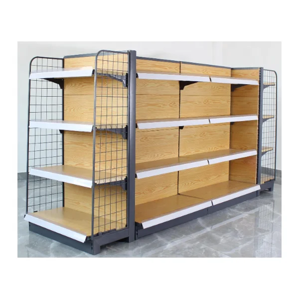 Metal Supermarket Storage Rack Heavy Duty Freestanding Single Sided Shelves for Grocery Stores