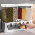 In Stock Household 5-girds Dry Food Lentils Dispensers Containers Rice Dispenser Cereal Bucket Wall Mounted Grain Storage Box