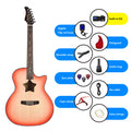 Wholesale Kaysen 41inch GA Body Solid Spruce Top Star Sound Hole Design Acoustic Guitar Electric Pack Built-in EQ