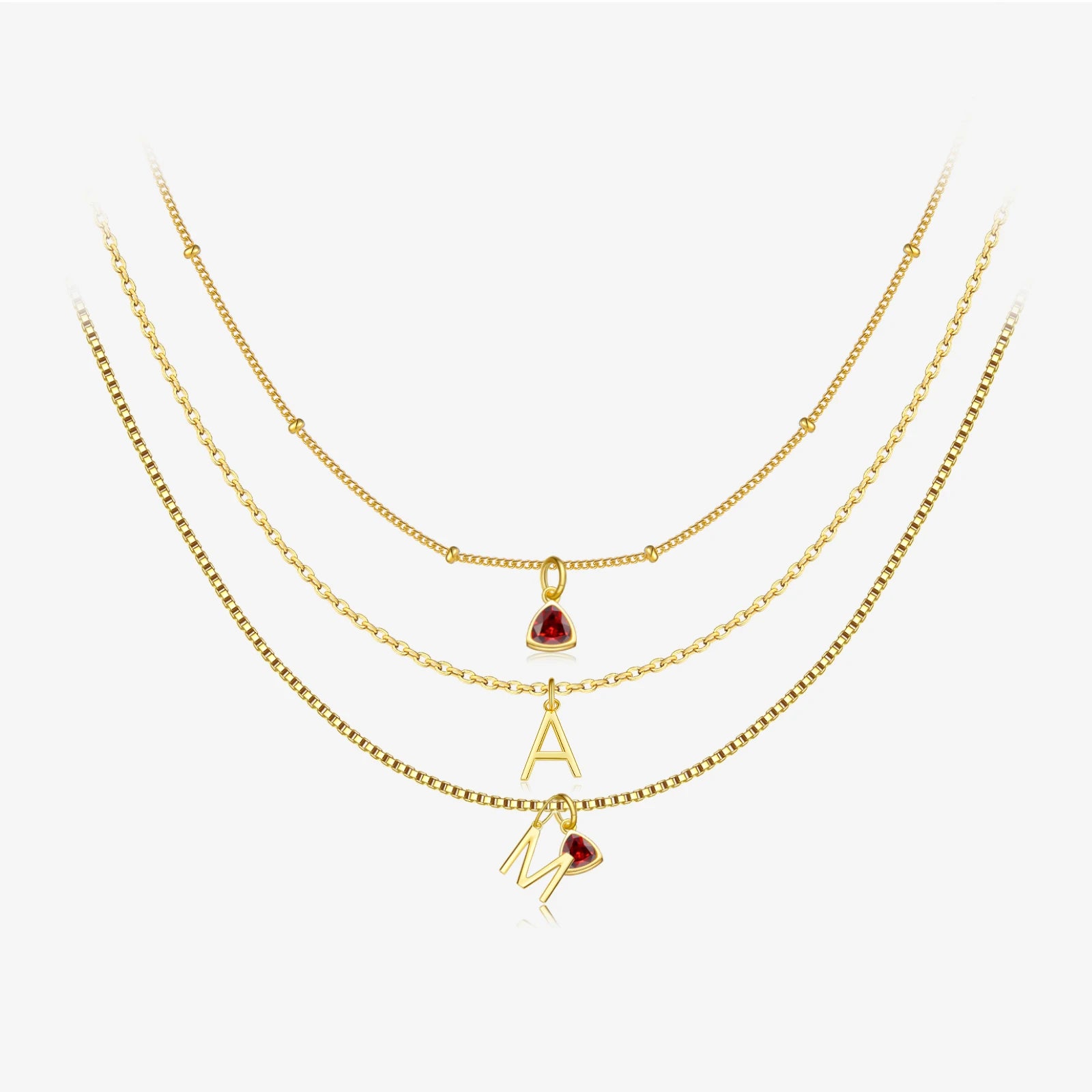FUAMAY 925 Sterling Silver Designer Necklace Pendants & Charms 12 Color August Birthstone Pendant