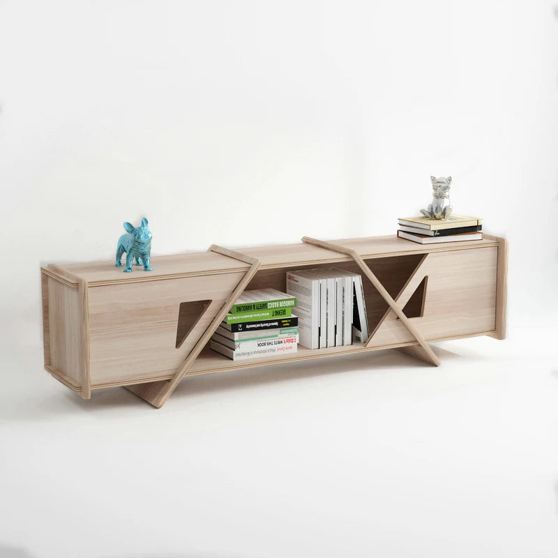 Modern Wooden Panel TV Stand Foldable Convertible Top 18mm Thick Living Room Bedroom Apartment Warehouse Dining Home Furniture