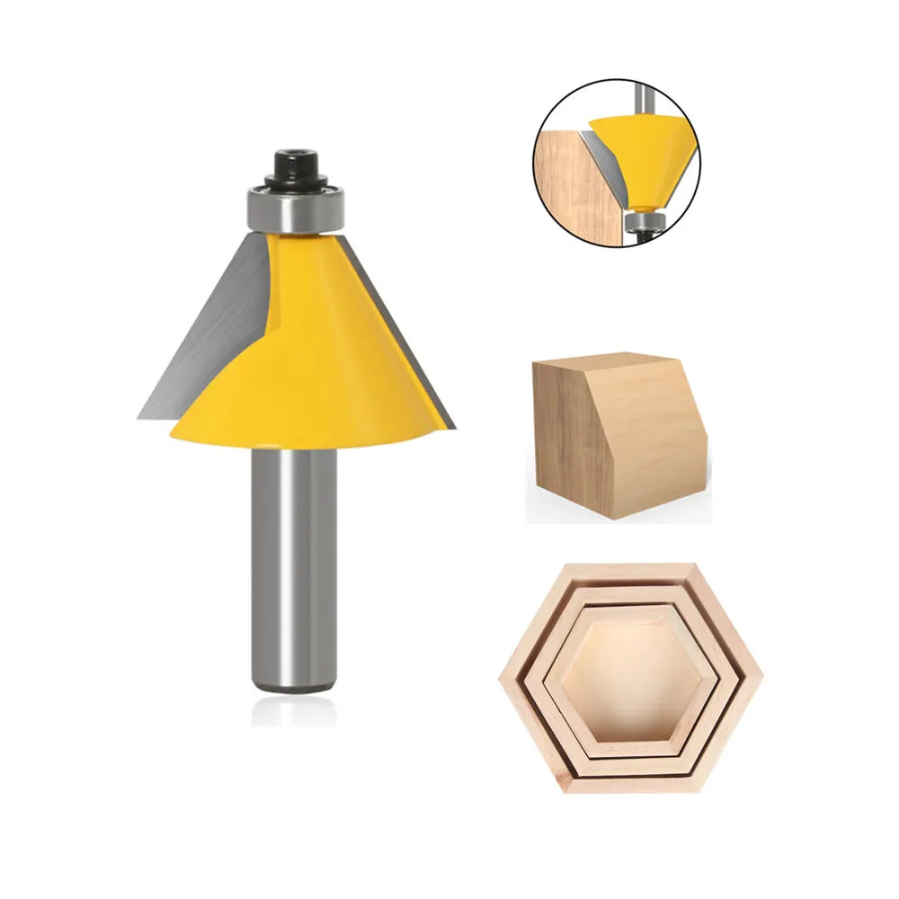 15Â° or 22Â° or 30Â° Chamfer Router Bits Deep Corner Cutting Carbide Miniature Chamfer Router Bit with 1/2 Inch and 8mm Round Shank