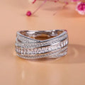 CAOSHI Jewelry a Fine Cross Stacked Ring of Zircons Bling Bling Silver Anel Feminino 2025 New Products Daily Rings Women Girl