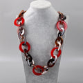2025 Bohemia Sweater Chain Resin Jewelry Stone Pattern Acetic Long Necklace Amber Natural 1 Piece Beads Acrylic 1pc/opp Bag / FS