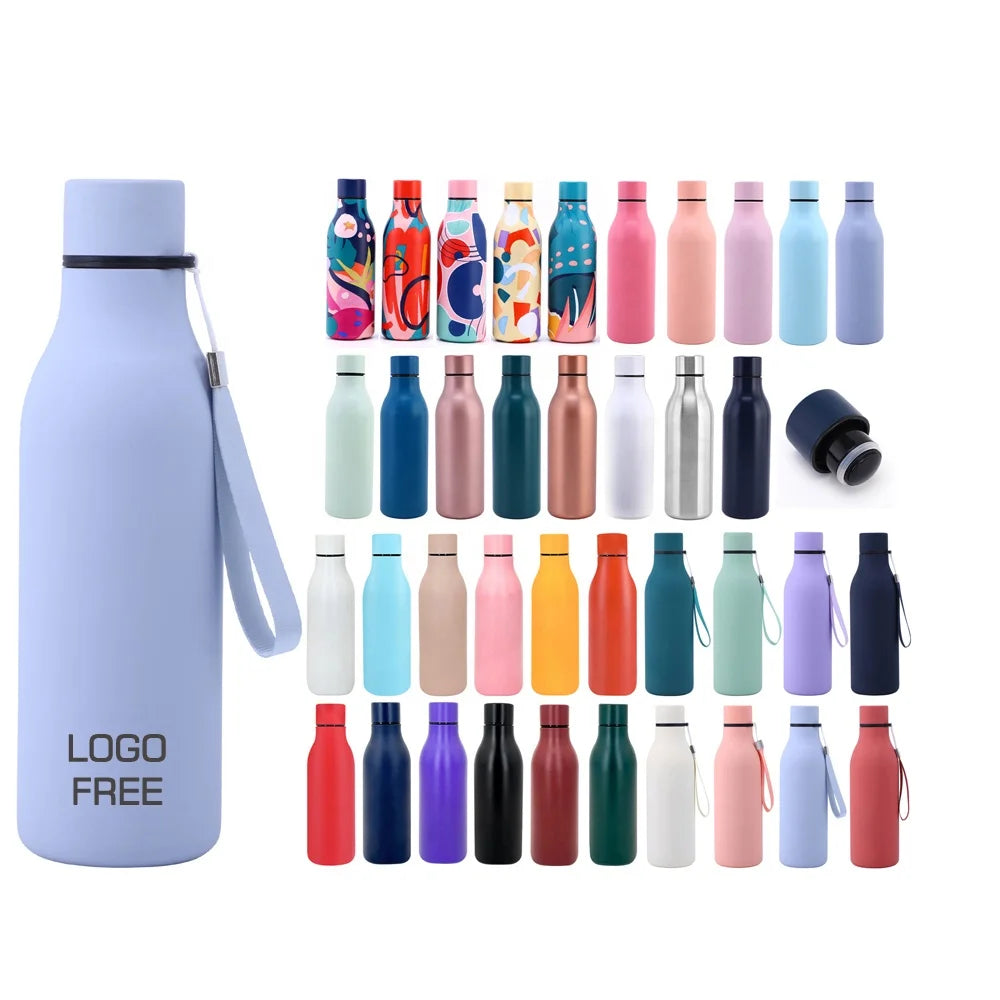 New Sports Stainless Steel Water Bottle Outdoor Vacuum Insulated Bottle Car Vacuum Flask Double Cola Bottle for Camping