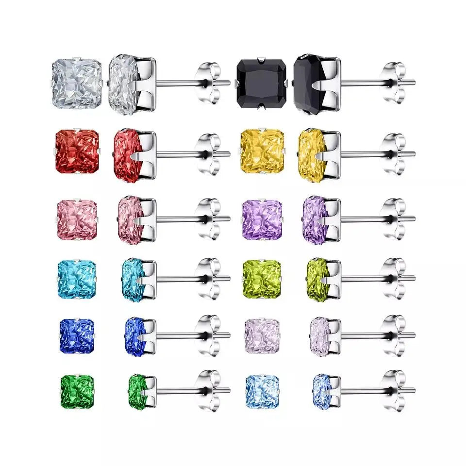 Cheap 18k Gold Plated Stud Earrings Jewelry Surgical Stainless Steel Earring in Wholesale Set Hypoallergenic Waterproofl Earring
