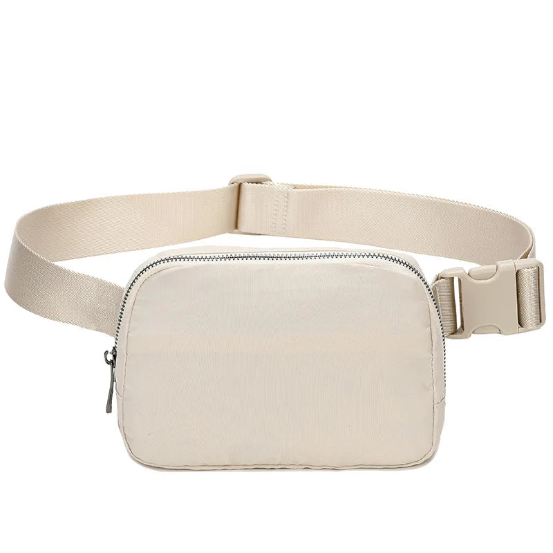 Lulu Nylon Fanny Pack Capacious Lumbar Waist Bag for Sports & Outdoor Zipper Closure for Hiking & Cross Body