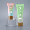 Body Hand Cream Squeeze Facial Cleanser Tubes 50g 60g 80g 100g 120g 150g Cosmetic Tube with Bamboo Cap