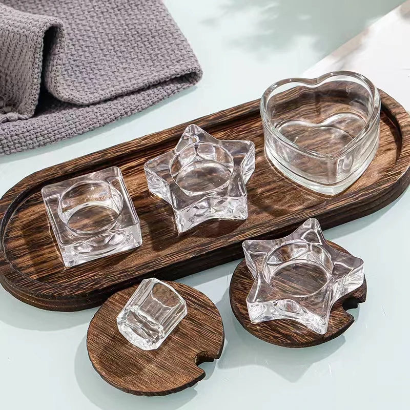 100pcs Empty High Grade Different Designs Indian Glass Tealight Candle Holder Cup Containers Wholesale for Packaging Canldes