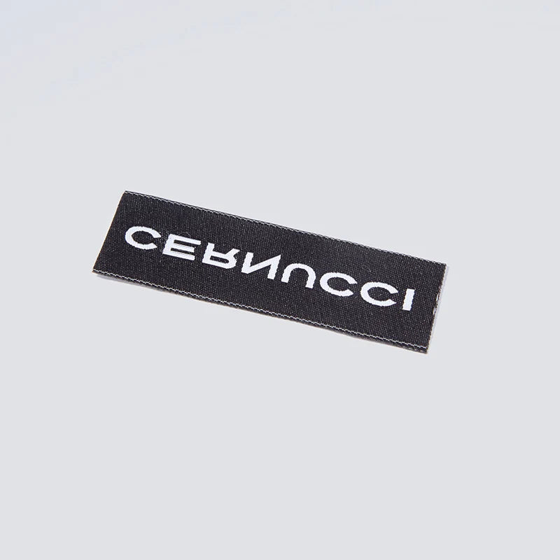 Black Polyester Cheap Custom Damask Garment Woven Clothing Main Label and Tags Etiquetas De Ropa Personalizadas Textil