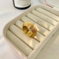 Fashionable Geometric Plated 18K Gold Ring Fashion Jewelry 2025 Multi-layer Striped Ring Stainless Steel Waterproof Ring