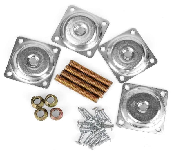 Table Leg Mounting Plates Furniture Leg T-Plate Sofa Legs With Hanger Bolts Screws